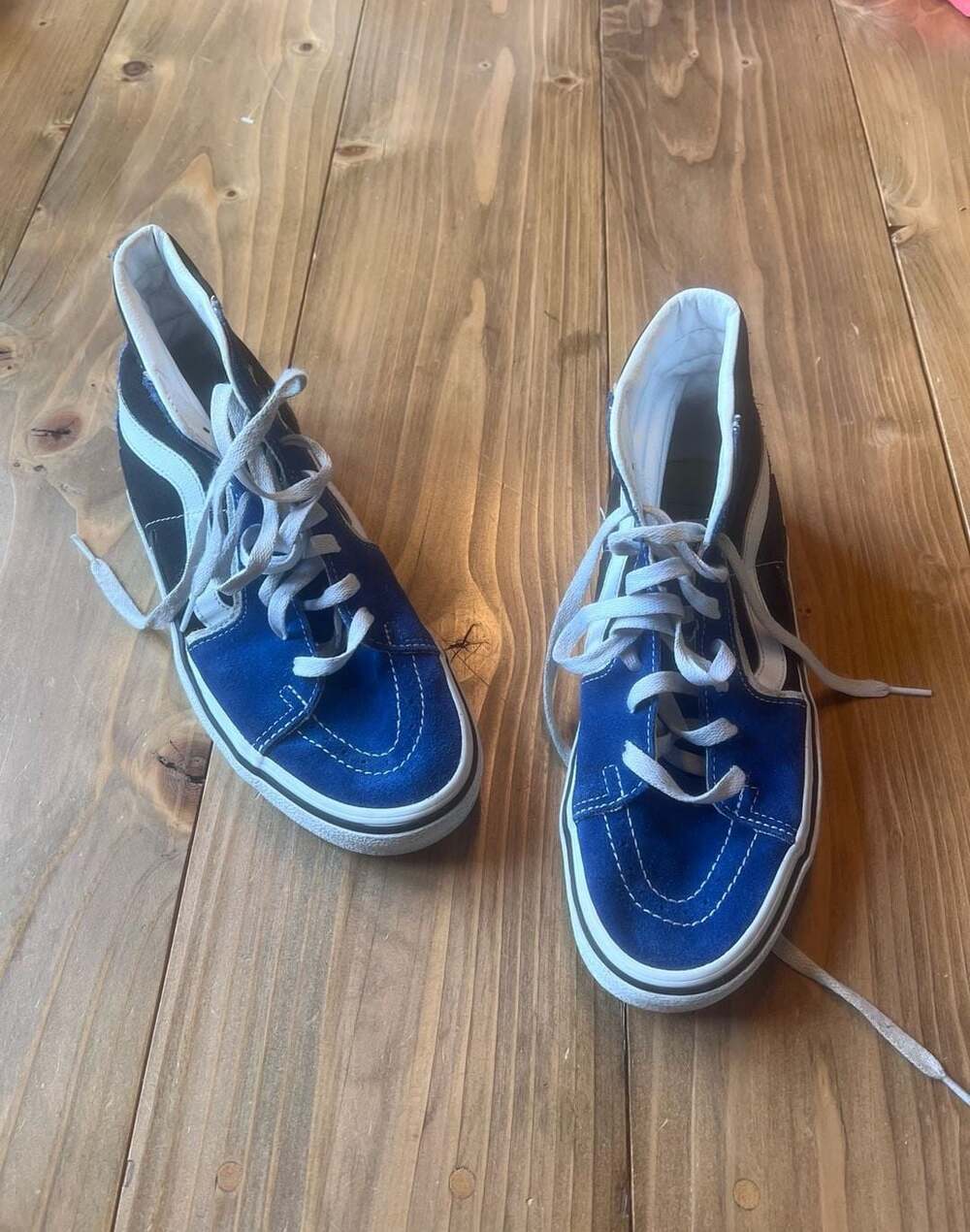 Vans Sk8-Hi Bolt True Blue/Black High Top Skate Sneakers Wo/9.5, Men /8
